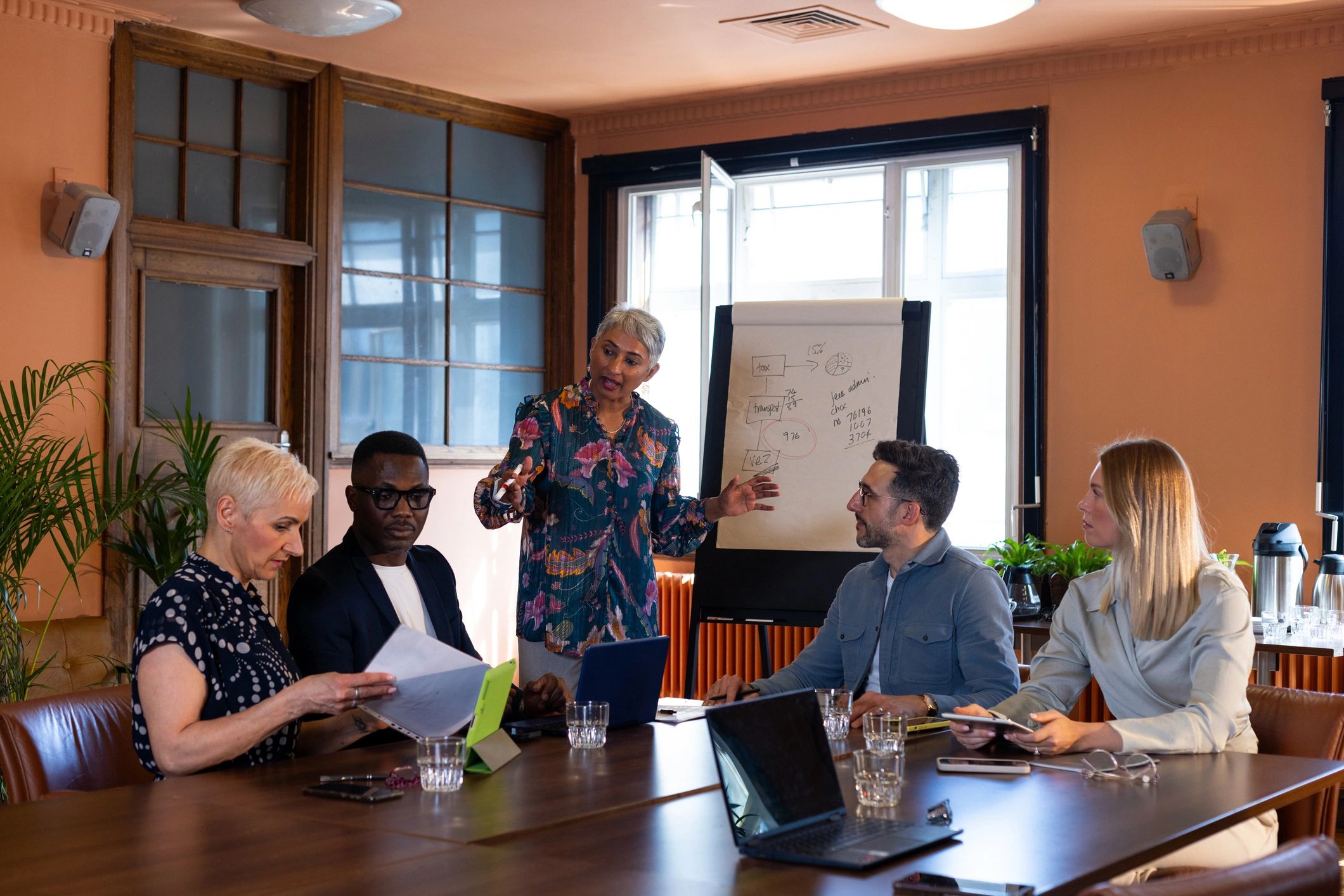 Professional strategy session in a modern office